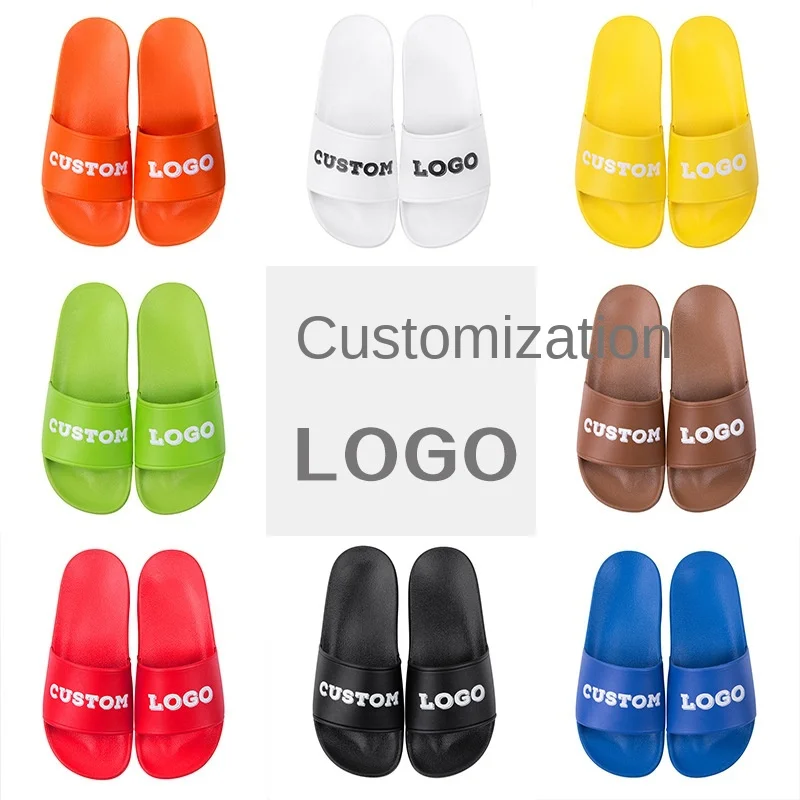 

MLX-001 2021 blank flat Slippers customized LOGO Gym fashion Korean style indoor outdoor home company gift sandals, Picture show