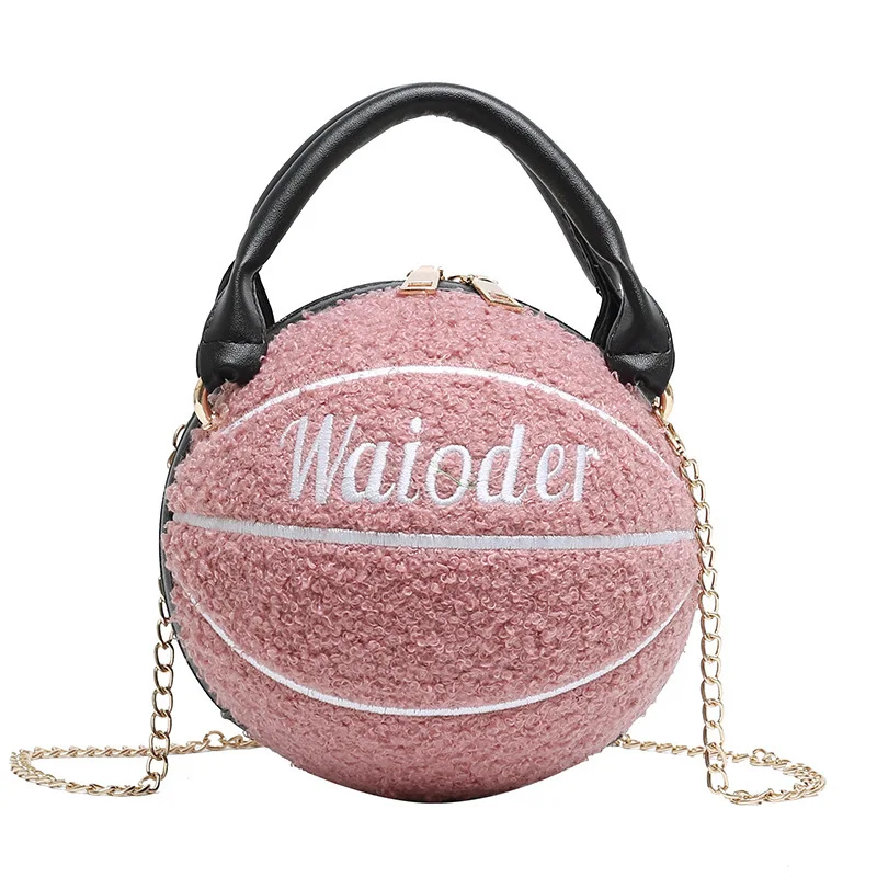 

2021 New Arrivals Luxury Designer Shoulder Bags Women Chain Handbags Fur Purses Basketball Purse, 14color