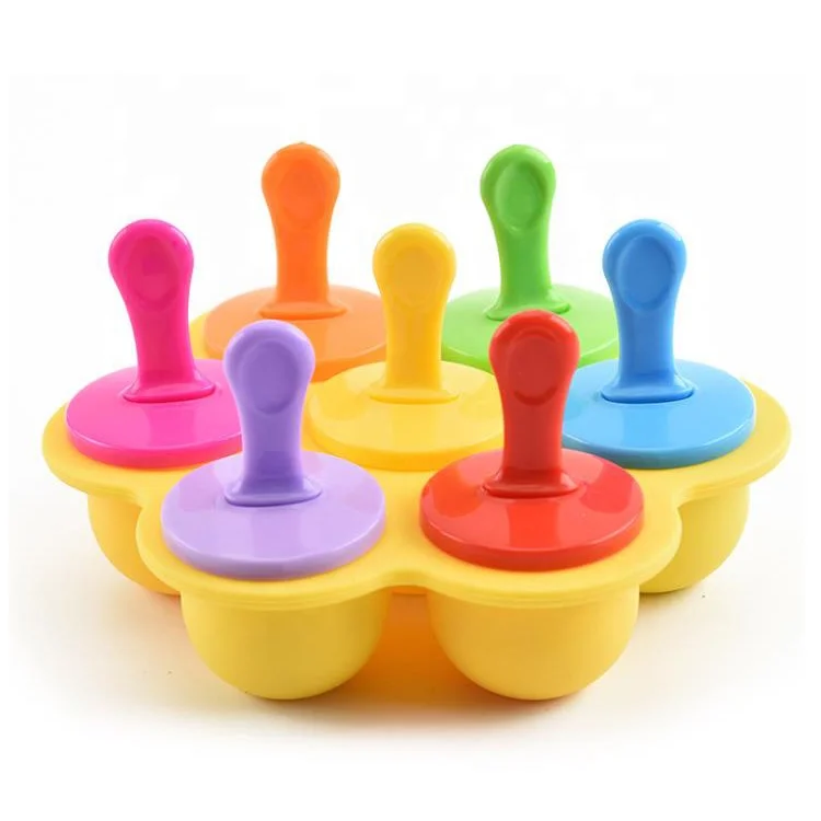 

kitchen mini cake baking mold tools baby Food supplement storage box with 7 color handle small ice cream mold, Yellow green purple blue or customized