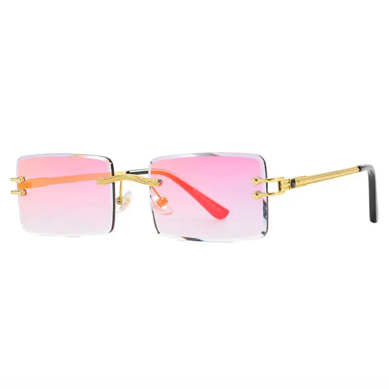 

Superhot Eyewear 59700 Fashion 2022 Retro Vintage Rectangle Rimless Sunglasses