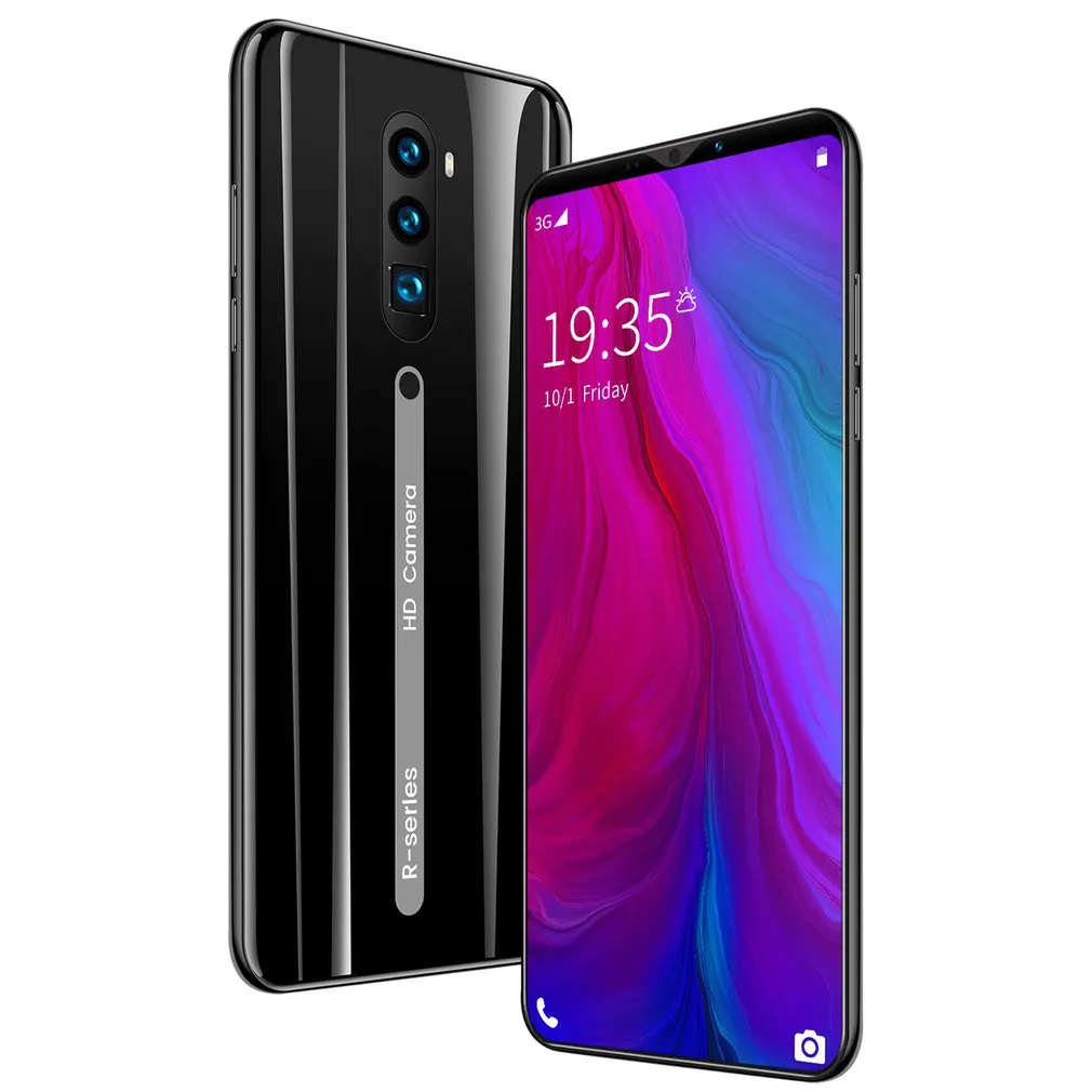 

Fashionable 5.8-inch screen Android mobile phone purple water drop screen smart phone solid color mobile phone cool rino3 Pro, Black, green, purple