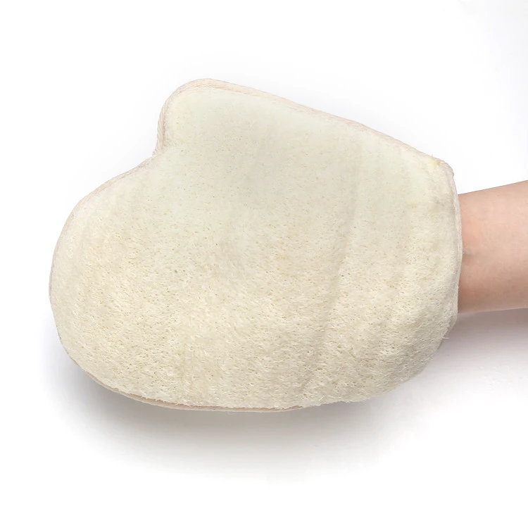 

Factory Supply Natural Body Cleaning Exfoliating Loofah Sponge Bath Gloves, Beige