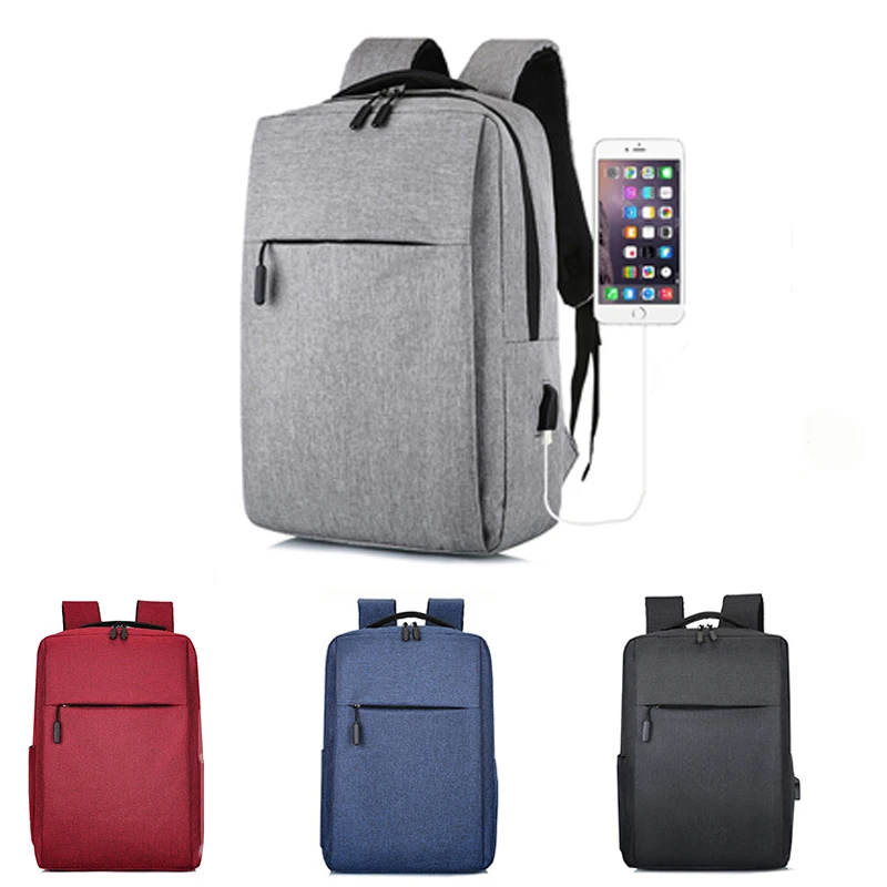 

OMASKA Hot Selling Customized Travel Charger Backpack Waterproof Business Computer Bag for Men USB Laptop Backpack, Black blue gray red