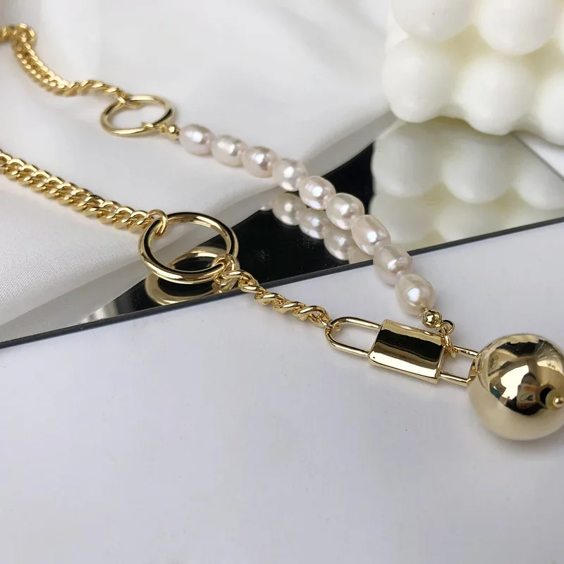 

Natural Pearl Pendant Necklace 18K Gold necklace for Women