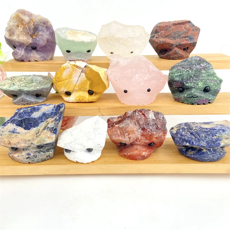 

Wholesale Natural Crystal Stone Hand Made Crafts Rough Raw Cute Hedgehog for Decoration