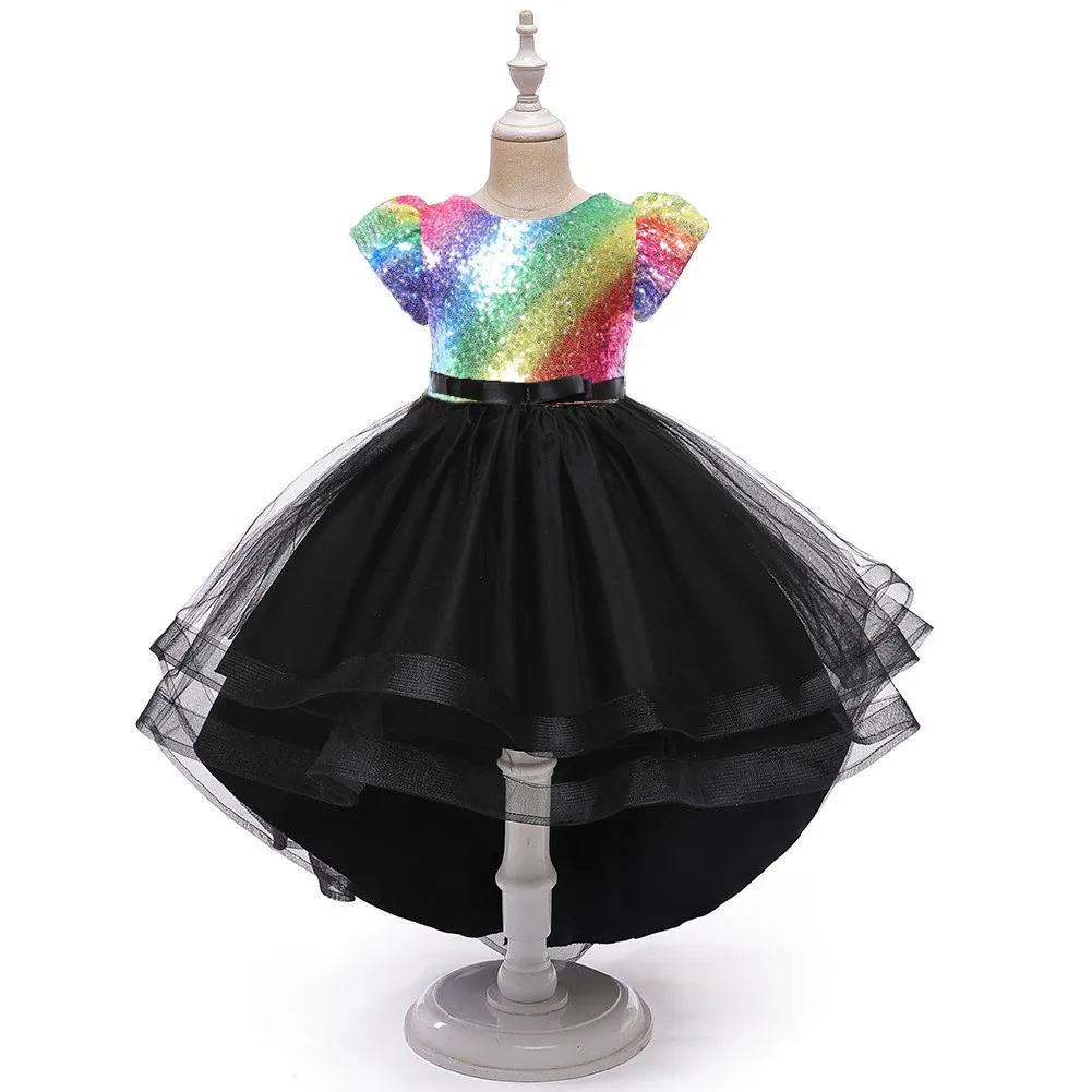 

New children's dress girls trailing dress sequined costume