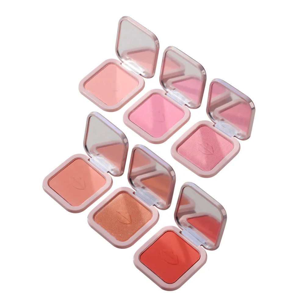 

OEM Vegan Private Label Face Shimmer Single Blush Makeup Powder Pink Cheek Blusher