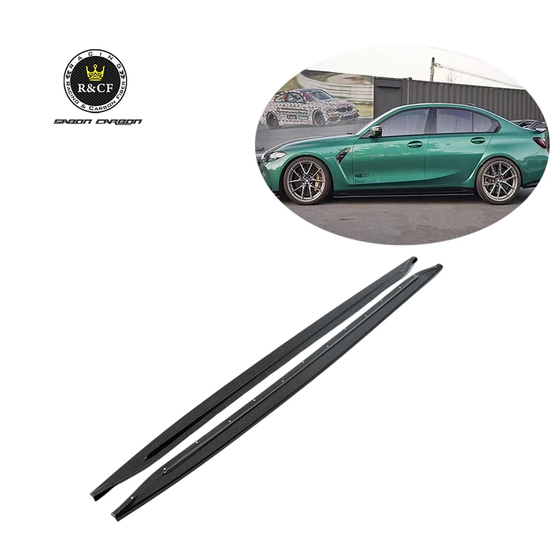 

New G80 M3 G82 M4 M Style Carbon Fiber Side Skirts Extension Rocker Panel For BMW G80 M3 G82 M4 2020+