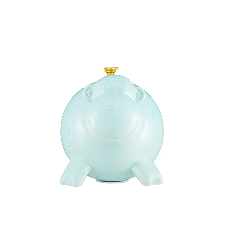 
Wholesale Home decoration lovely 3d animal shaped ceramic saving bank jar for kids money box 