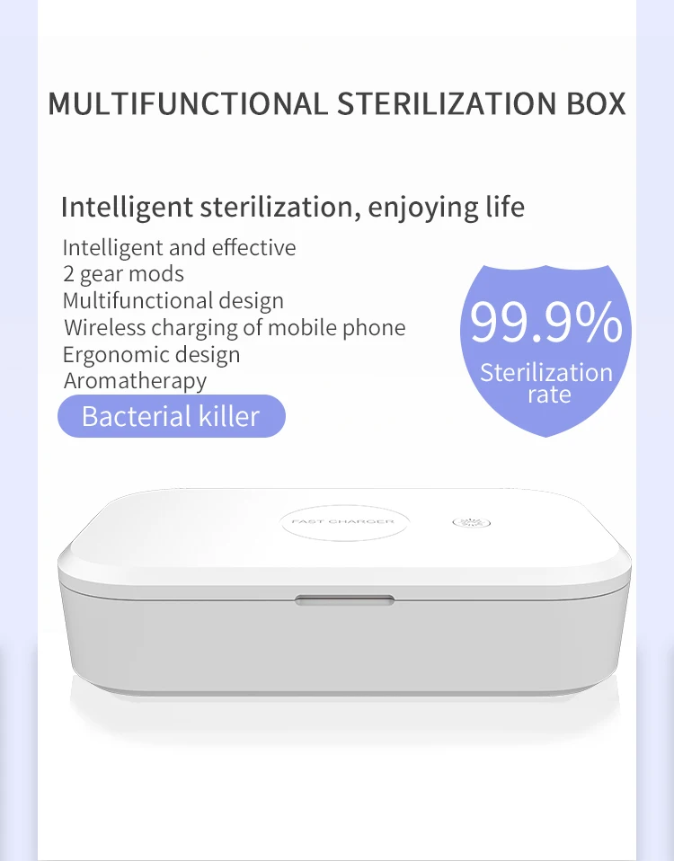 Rechargeable Portable Small Led UV Light Smartphone Sterilizer Box 