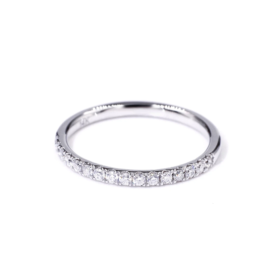 

Tianyu gems 1.5mm round cut moissanite diamond 14k solid white gold Eternity Band Rings