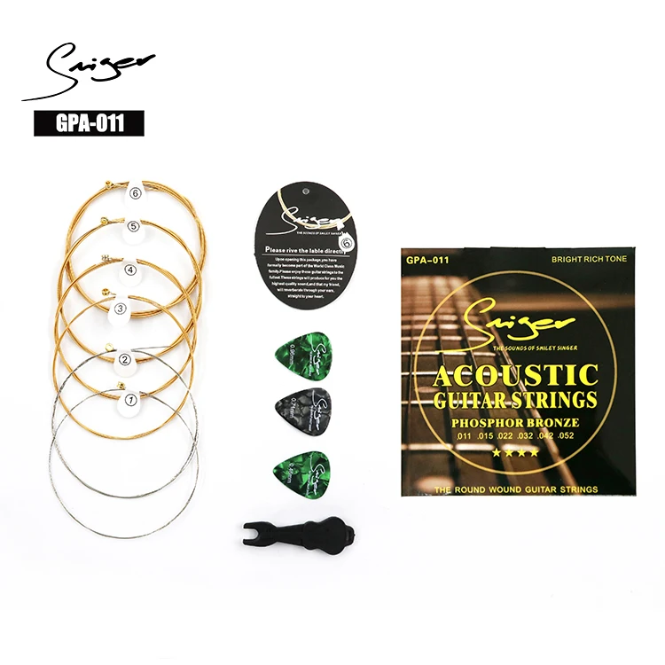 

Amazon e-commerce OEM custom logo brand bundle Phosphor Bronze Gauge 011 steel acoustic guitar strings