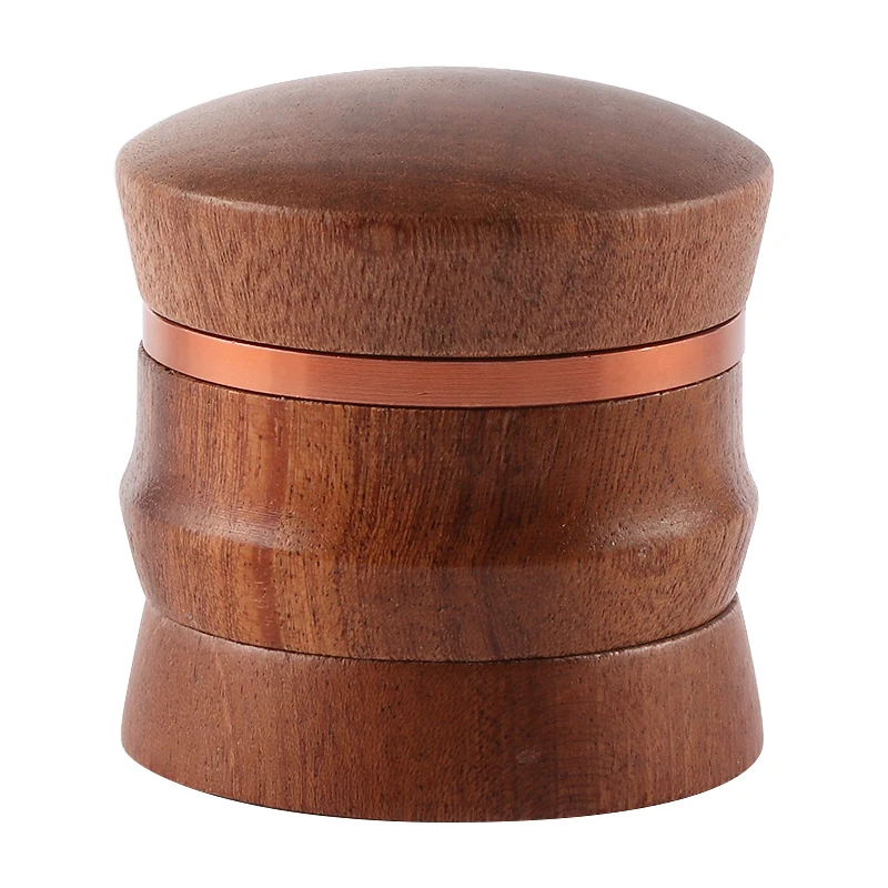 

New Wood Herb Grinder 4 parts Wholesale Zinc Alloy Smoking Accessories Custom Logo Tobacco Grinder Sapele Wood, As the picture