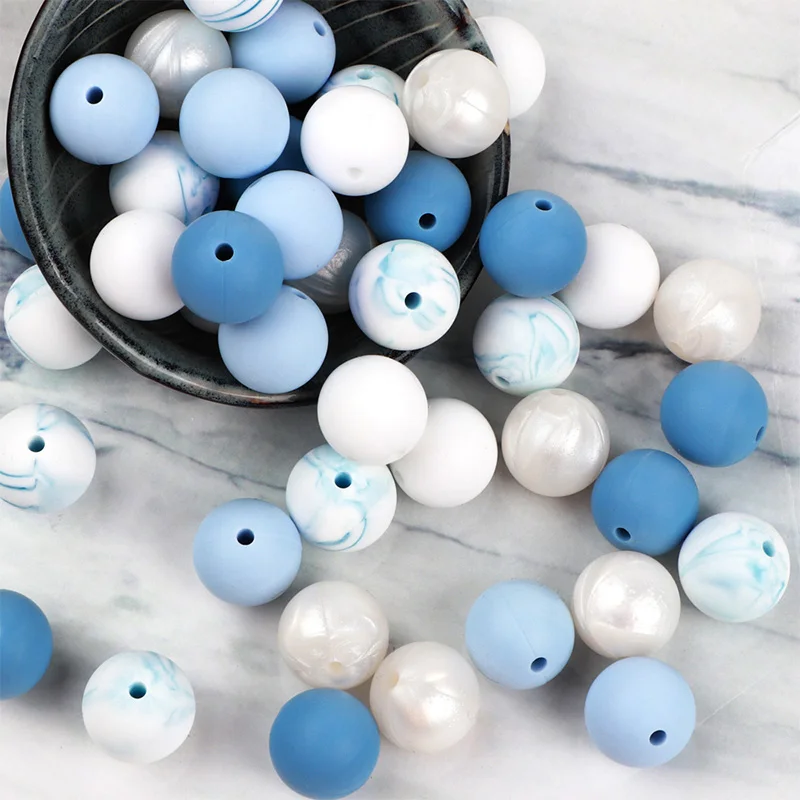 

12mm Round Shape Silicone Teething Beads Food Grade Chew Beads Silicone, 99 colors