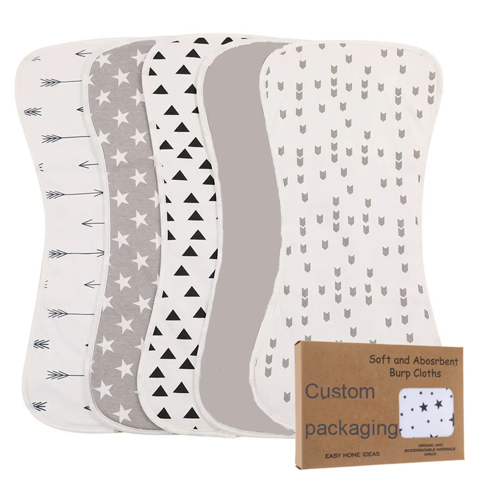 Amazon hot sales 3 layers soft baby burp 100% cotton burp cloth