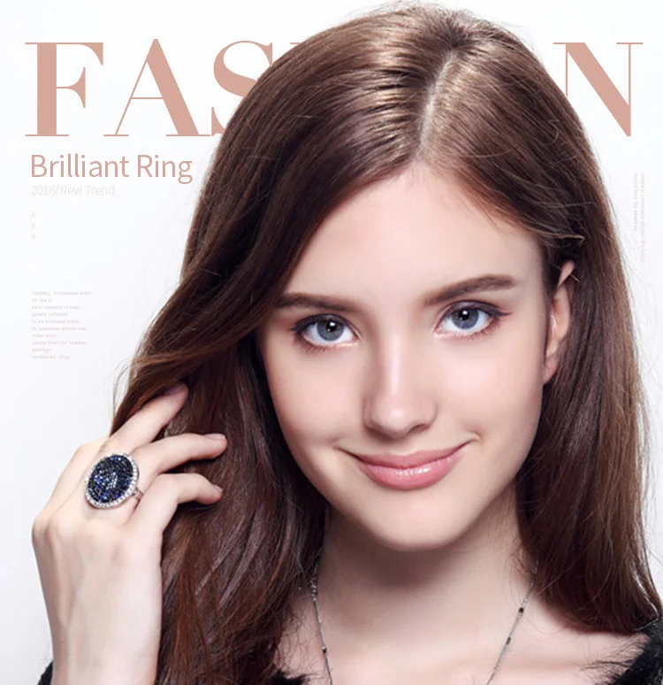 

European and American round exaggerated large ring uses fashion element crystal ring, As picture show