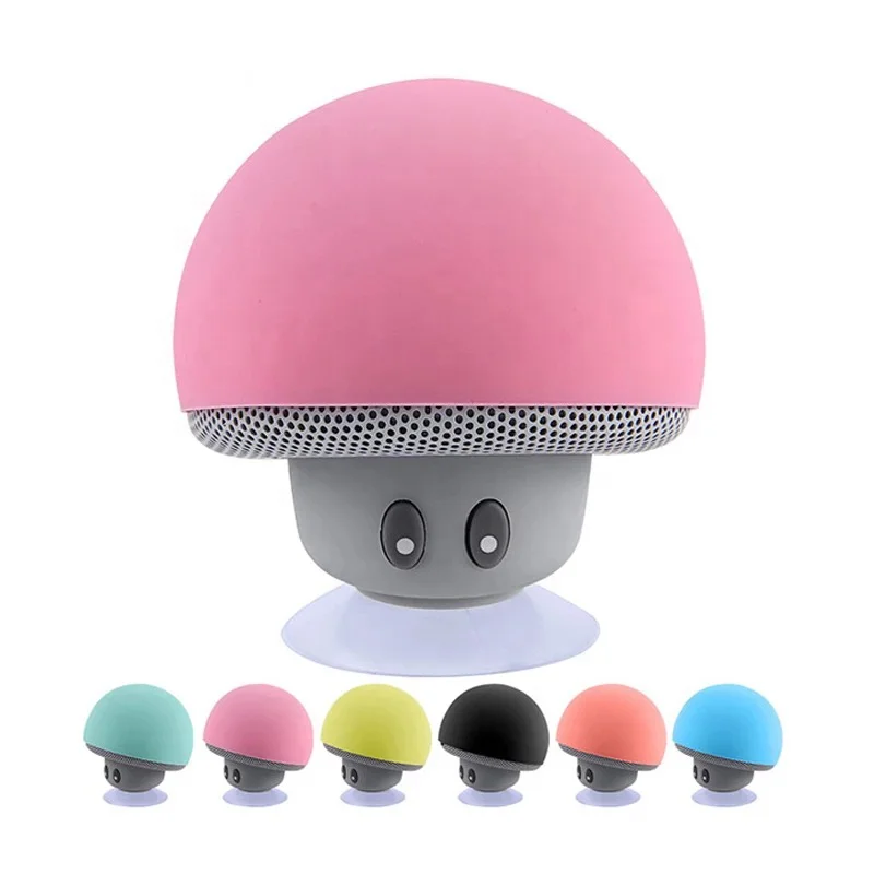 

2021 Amazon Selling Cute Mini Mushroom Wireless Portable WaterProof Shower Speaker For Mobile Phone