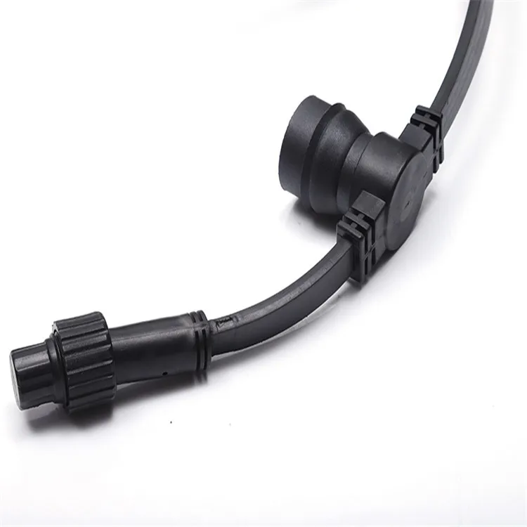 220V B22 E27 flat rubber cable belt string light for outdoor festoon