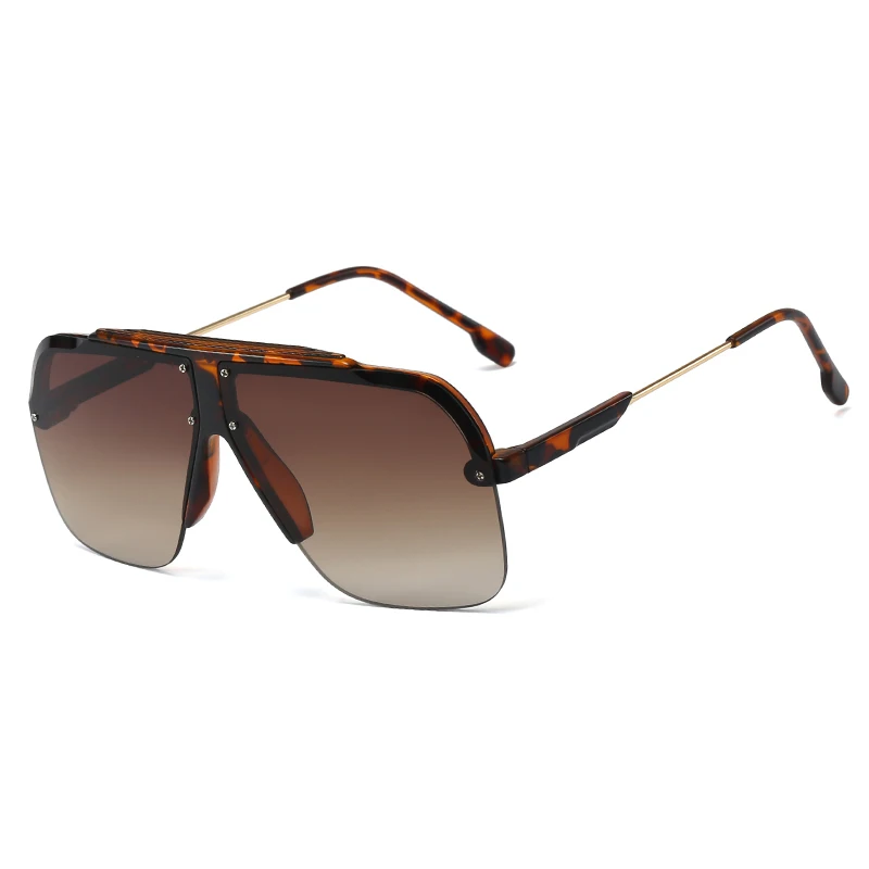

95260 Wholesale Fashionable Big Frame Sunglasses Half-frame Mirror Shades Glasses Women Hot Selling Mens Sun Glasses