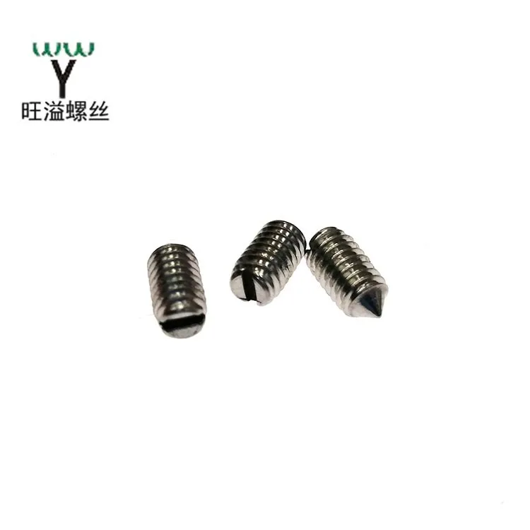 
High quality Stainless steel Set screws, slotted Taper end set screws, CNS4477Non-standard customized set screws with cone point 