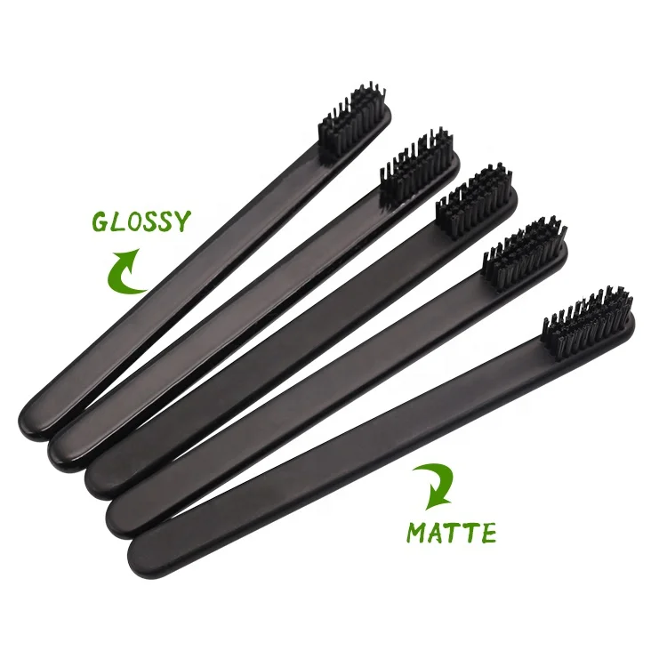 

Eco-friendly black lacquered matte/luster bamboo toothbrush biodegradable