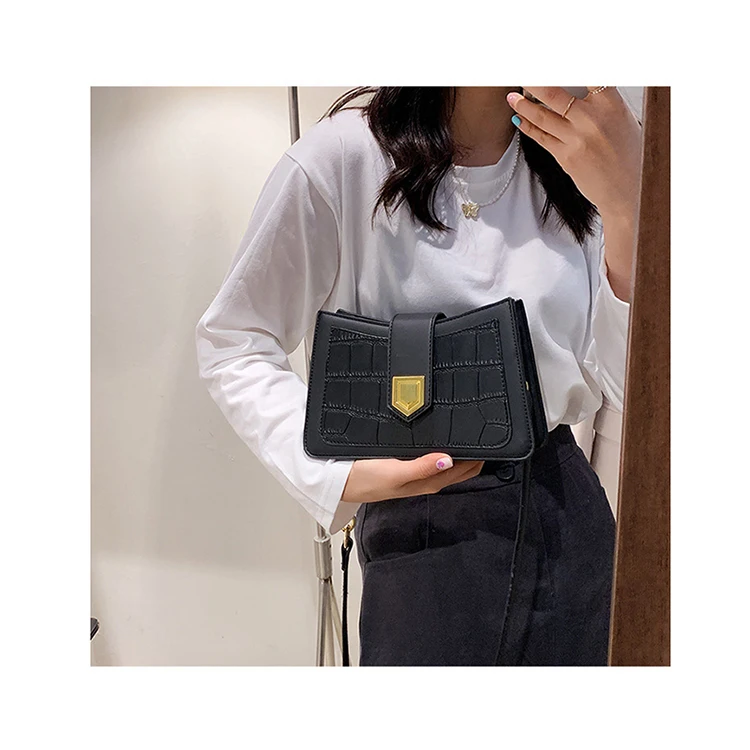 

High Quality Stone Pattern 2021 Armpit Bags Designer Acrylic Chains Alligator Shoulder Purse Luxury Underarm Handbags For Women