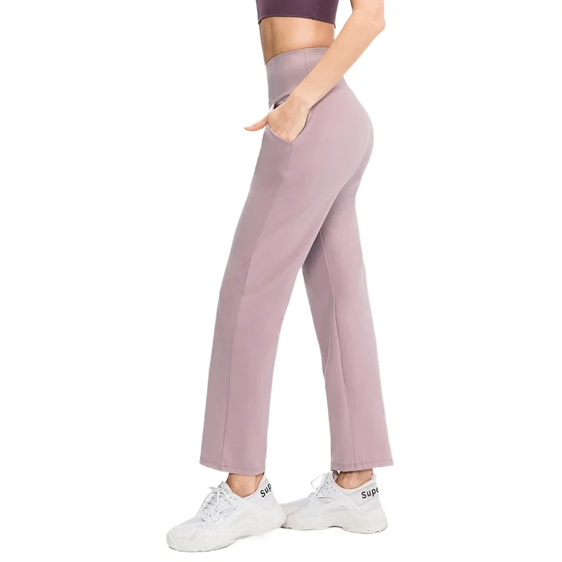 

2021 New Gym Sports Loose Athleisure Pants High Qualitied Activ Wear Workout Pants Yoga Pants for Women with Pockets, Various color available