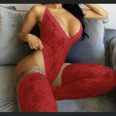 

2021 New Spring Sexy Women Backless V Neck Jumpsuit Ladies Lace Robe Lingerie Set Sexy Sleeveless Suspender Jumpsuit For Women