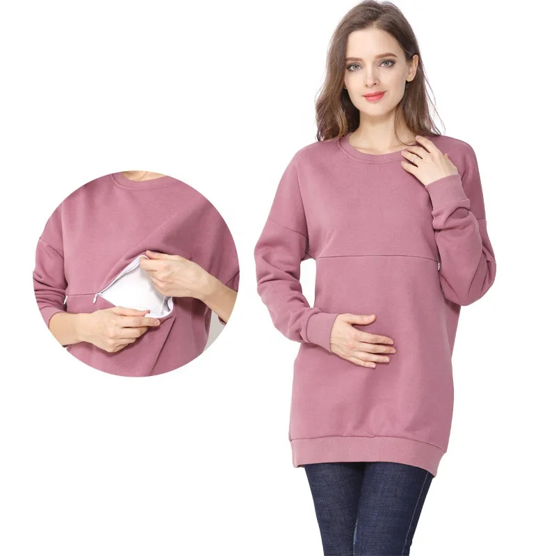 

2017 Mama Love Big Size US Size Long Nursing Hoodie Women Maternity Sweatshirts Breastfeeding Coats