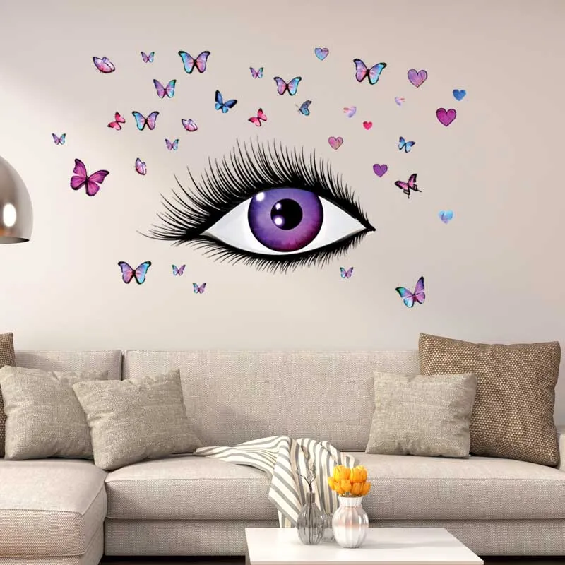 时尚美丽的眼睛墙海报装饰墙艺术贴纸