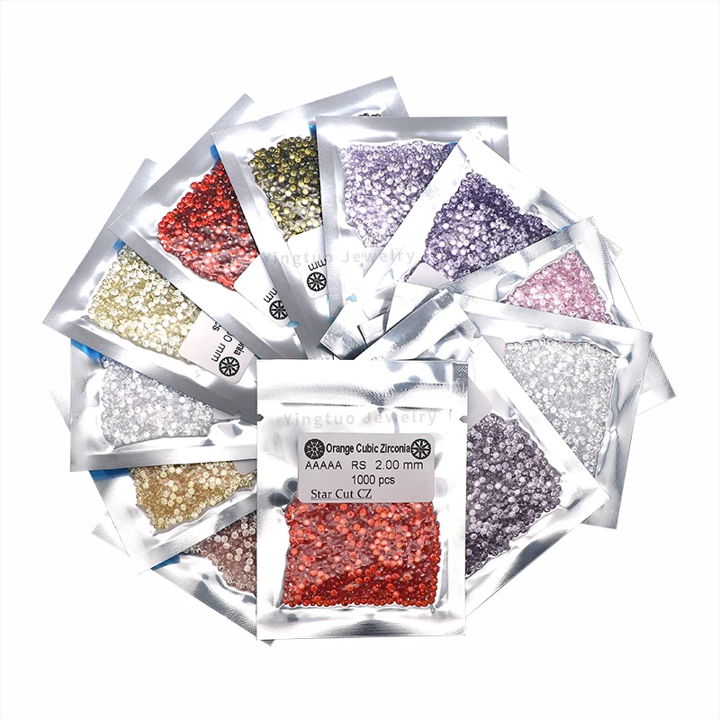 

1000pcs/Pack 5A Cubic Zirconia Diamond Round Cut Loose Gemstone Synthetic CZ