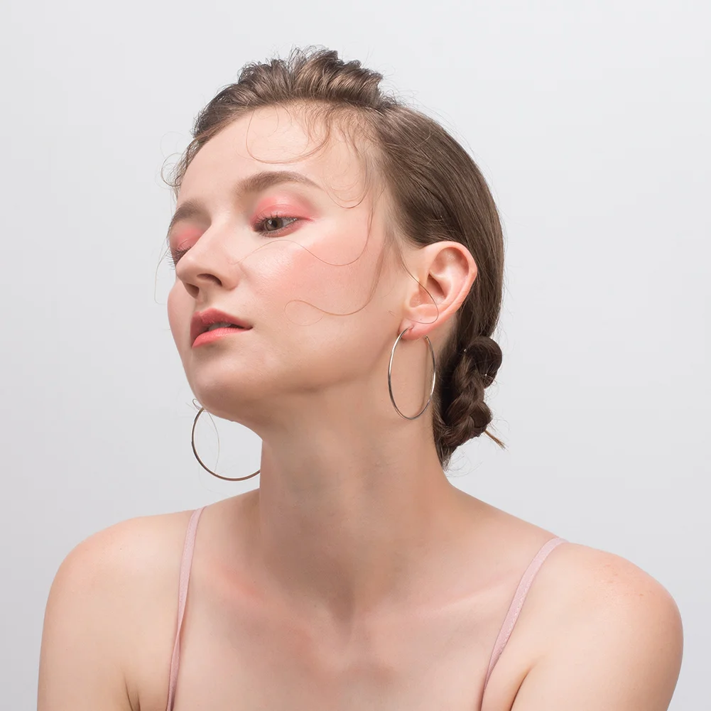 RINNTIN SE146 Fashion Women Accessories  925 Sterling Silver Jewelry Hoop Earrings