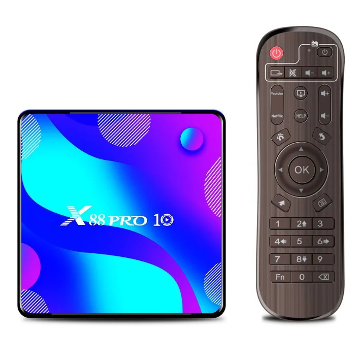 

2021 Android 10 Smart TV Box 4GB 128GB/64GB Dual Wifi TV box 32GB X88 PRO 10 RK3318 Quad Core android ott box