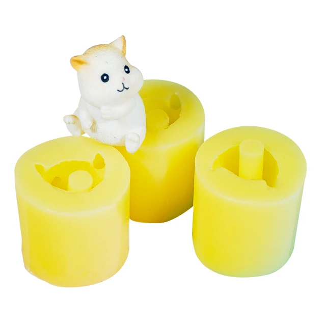 

DIY cat shape silicone straw topper mold cake mold decoration tool, Yellow