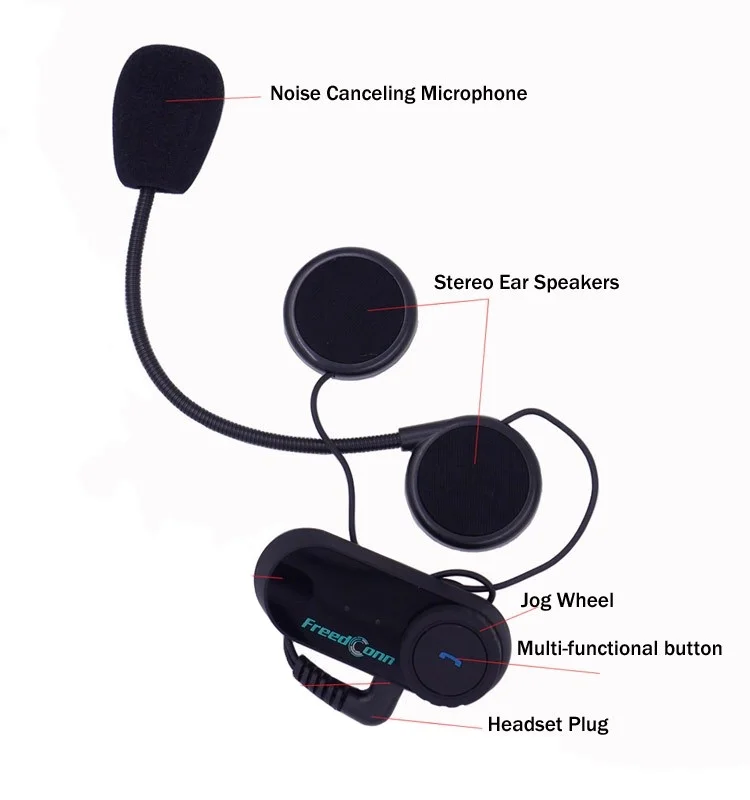 

Hot Selling 800m Bt Motorcycle Helmet Interphone Wireless handsfree Communication For Motorcyclists