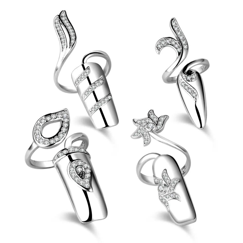 

Fashion Creative Nail Ring Sets Silver plated color Finger Rings For Women Party 2021 rings, Picture shows
