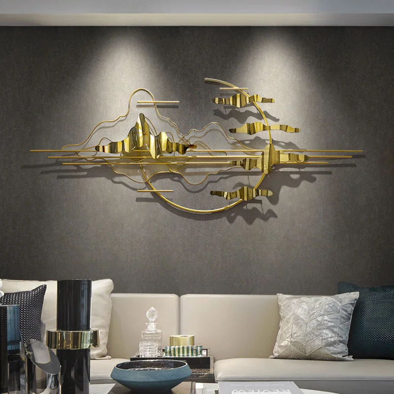 135x56 Gold Metal Handicraft Decoration Living Room Wall Creative Iron Light Luxury Wall Art Hanging Dropshipping Products