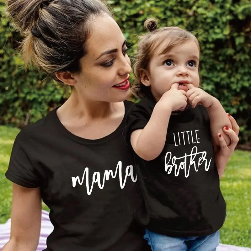 

Summer Fashion Women Baby Kids Girl Clothes Family Matching Outfits Cotton T Shirt Mother and Daughter Short Sleeve