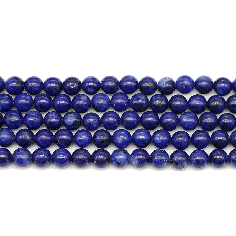 

1strand/lot 4/6/8/10/12 mm Natural Stone Lapis Lazuli Beads Loose Spacer Bead For Jewelry Making Findings DIY Bracelet Necklace, Black white yellow red blue brown purple green