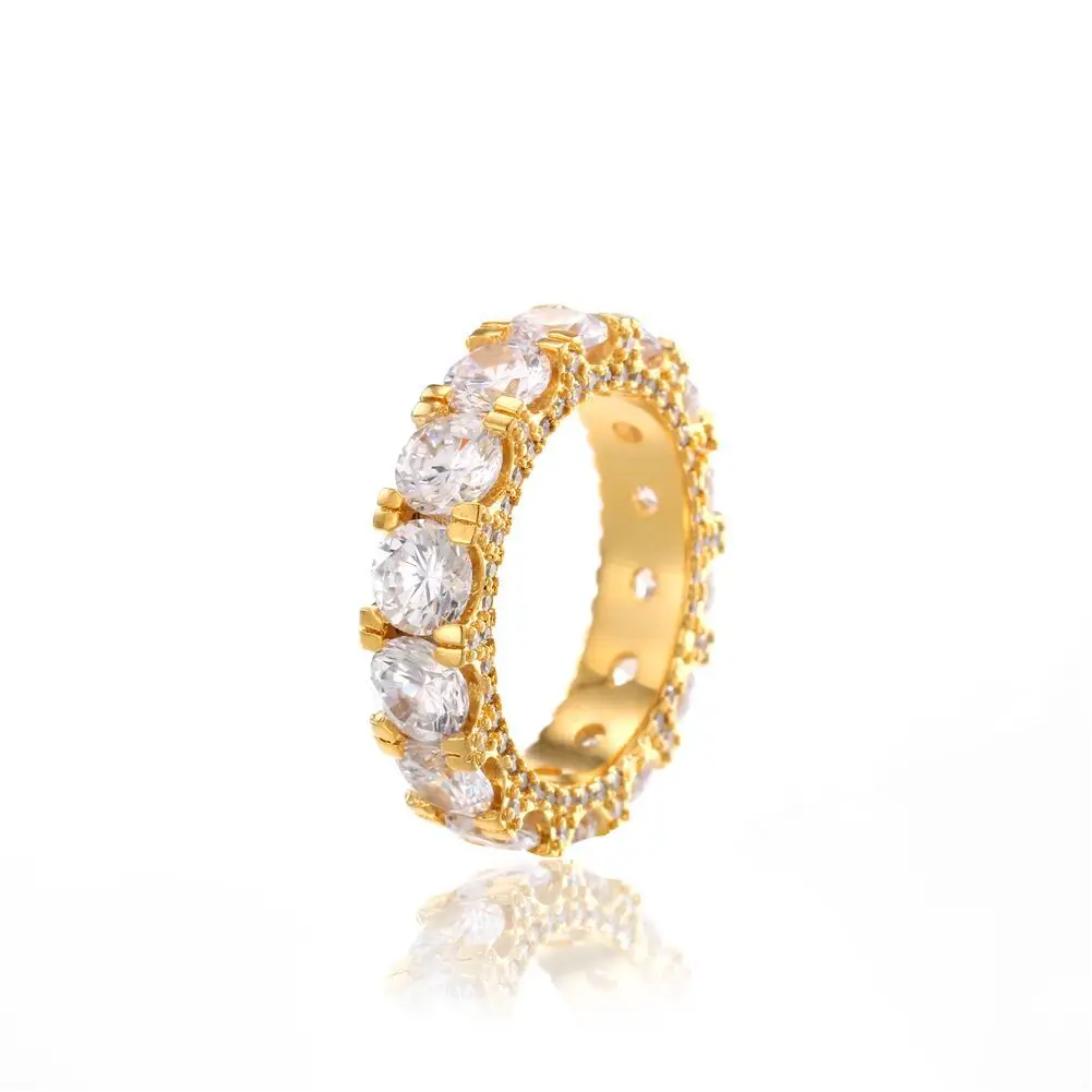 

Hip-hop Jewelry's new Zircon Rings Claw with Zircon 18K Gold Plated men trendy rings