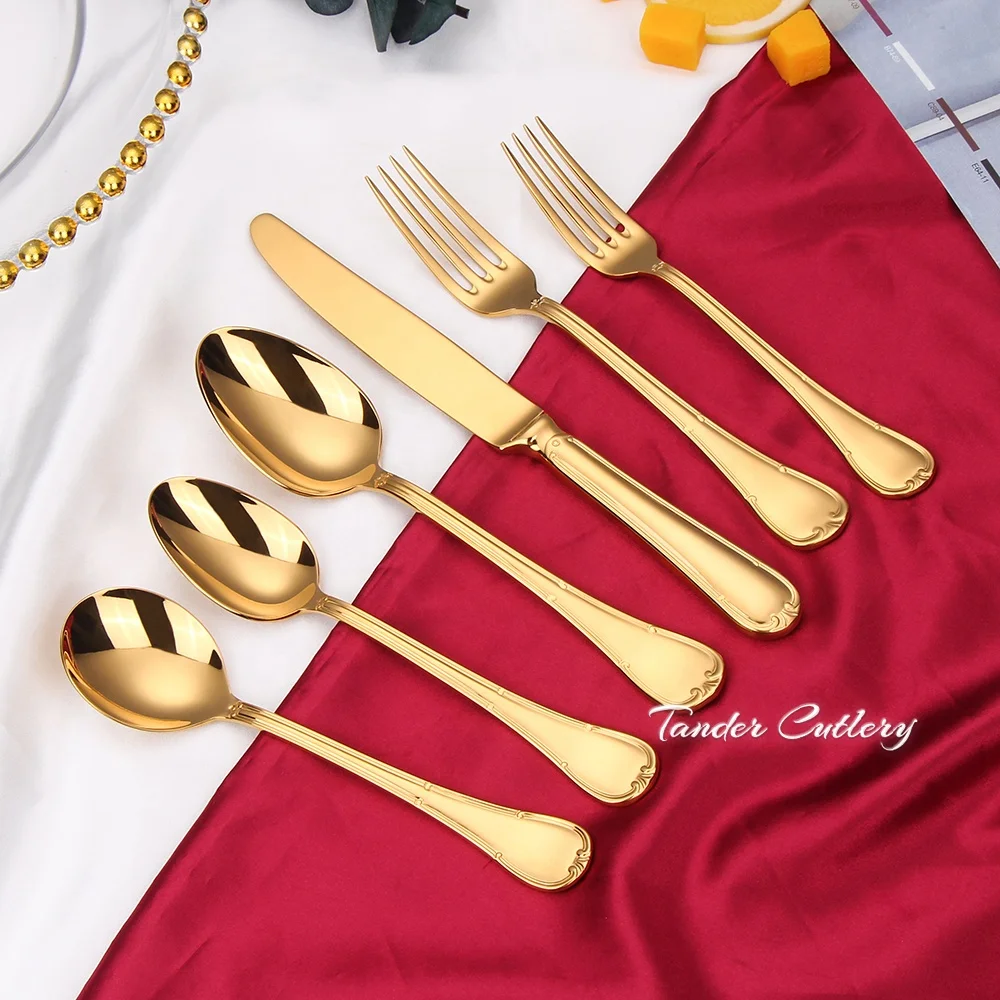 

High Quality 18-10 Modorn Stainless Steel Flatware Set Luxury Gold Rose Gold Black Dinnerware Set For Wedding Hotel, Silver, gold ,rose gold,black