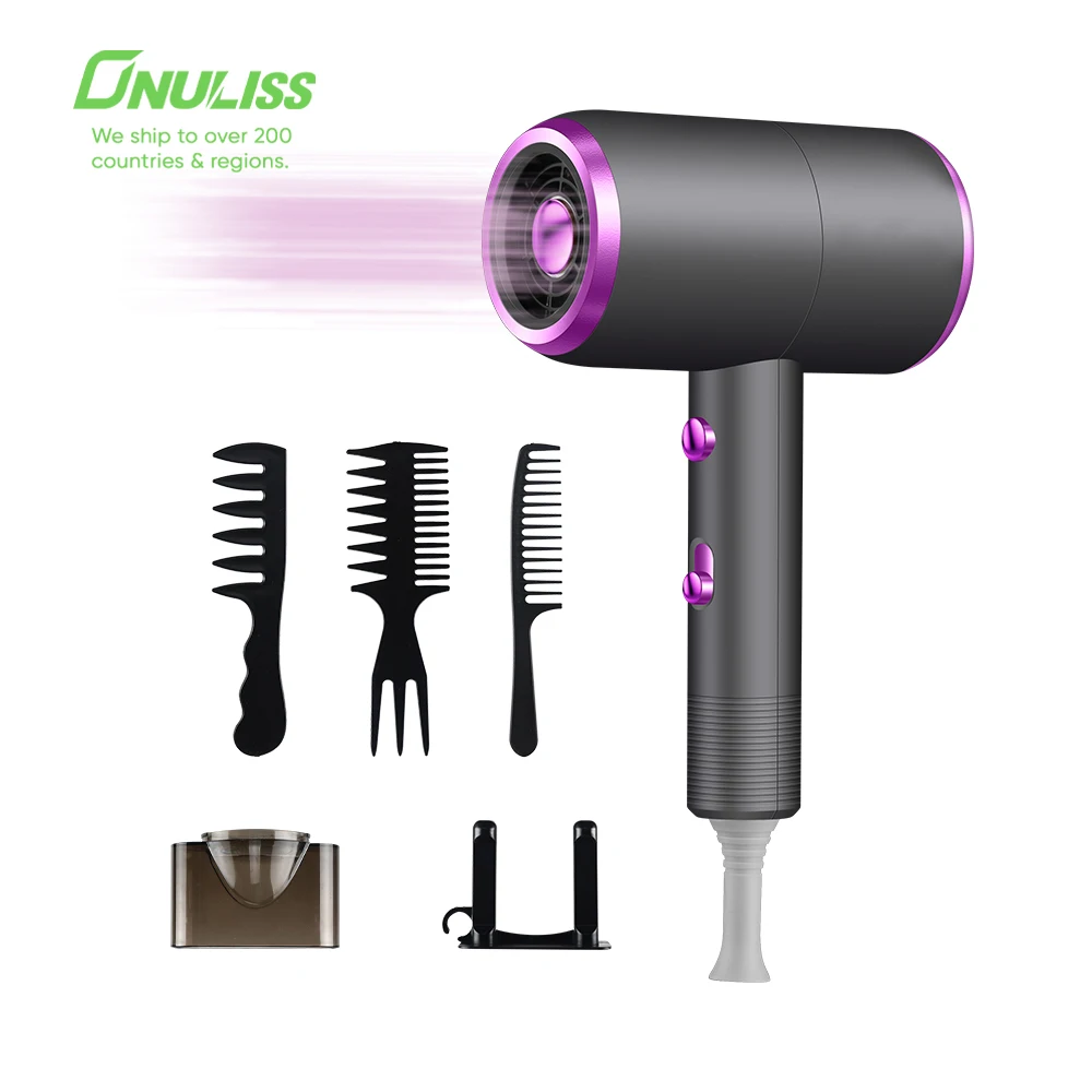 

1800W Hair Dryer with Diffuser Comb Brush Professional Negative Ion Blow Dryer Holder for Women