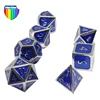 manufacturer custom wholesale 9mm double gift mixed colors polyhedral metal dice set