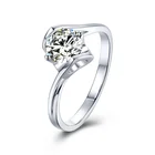 Abidingジュエリー卸売1ctモアッサナイト婚約ダイヤモンドシンシン925スターリングシルバージュエリー女性結婚指輪ギフト