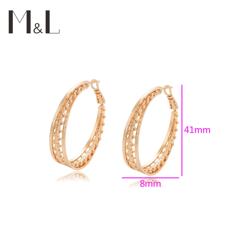 

X000708221 Xuping Jewelry gold double-deck earring hoops fashion 18k custom gold charm jewelry copper earrings hoop wholesale