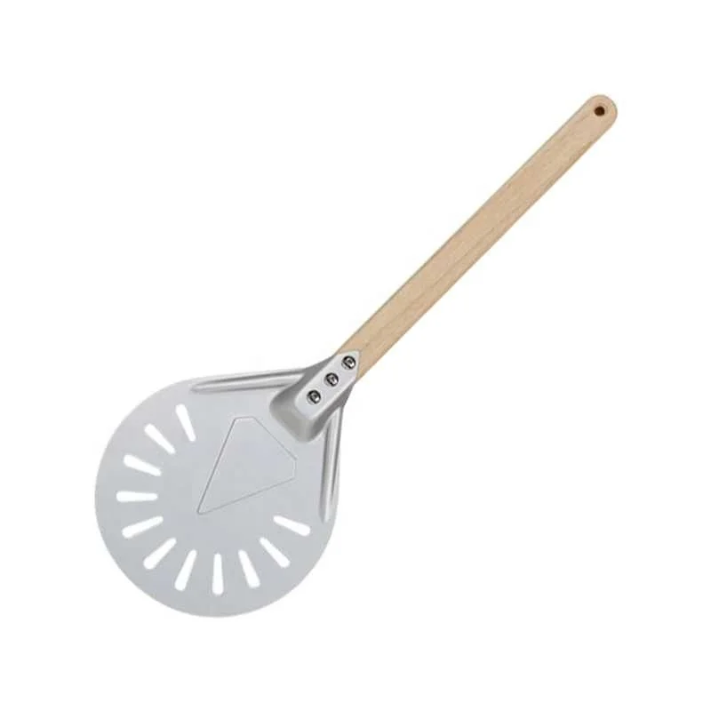 

7 8 9 inch Perforated Turning Peel Pizza Shovel Aluminum wooden handle Pizza Peel Paddle Short Pizza Tool Non Slip Handle