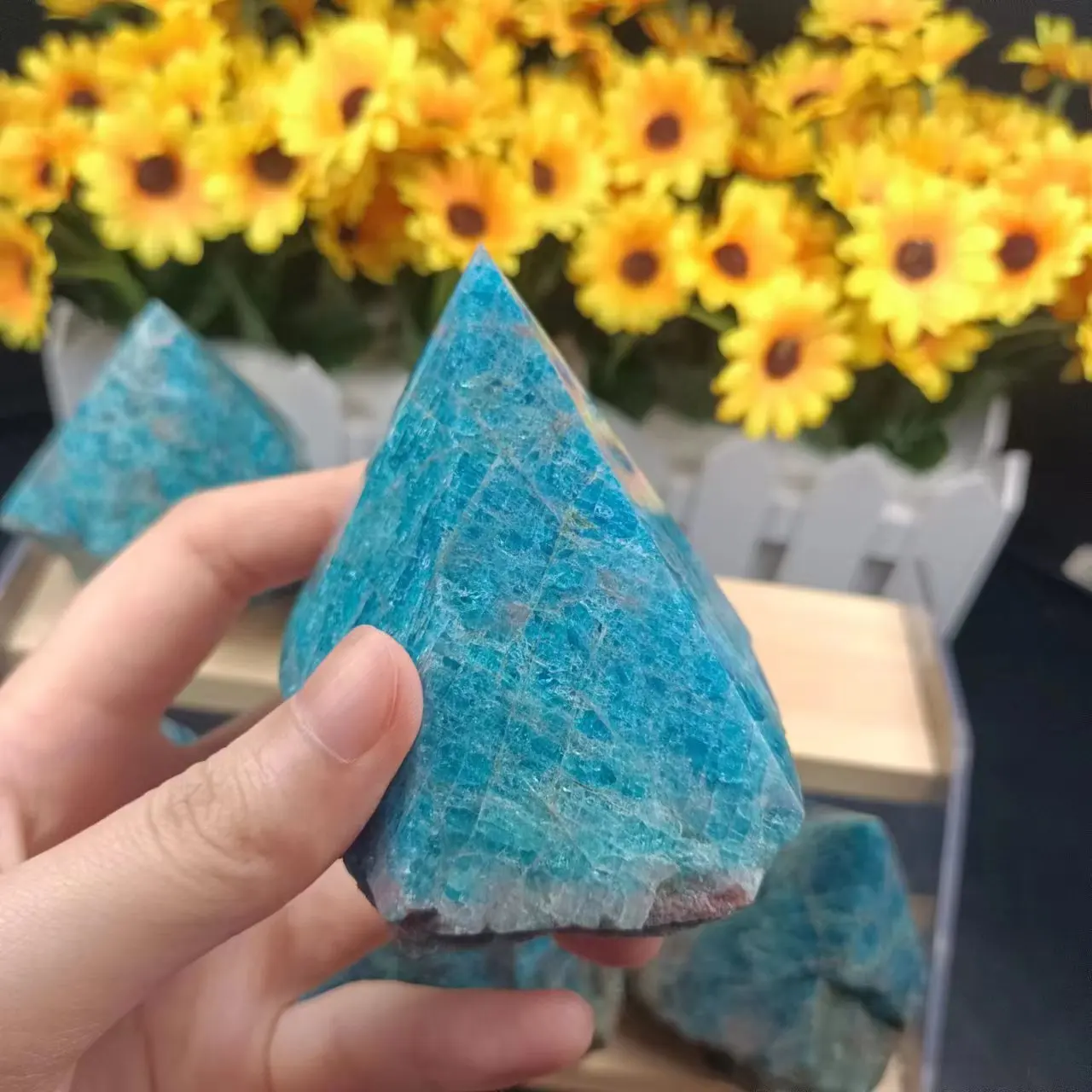 

Raw Blue Apatite Points Stone Of Truth Communication Top Polish Healing Chakra Gemstone For Fengshui Home Decor