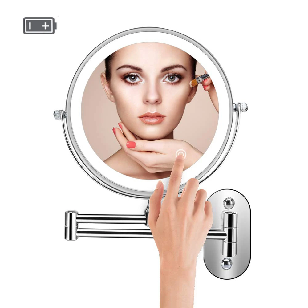 

Hotel 360 Wall Mounted Folding 10X Magnifying Led Lighted Makeup Mirror