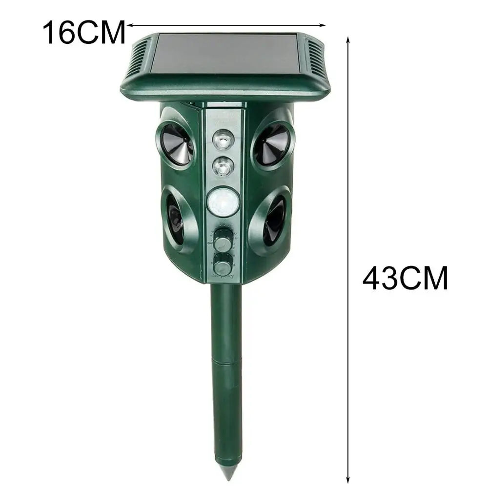 

New Solar Power Ultrasonic Dog Pest Animal Repeller Repellent Sensor Detection