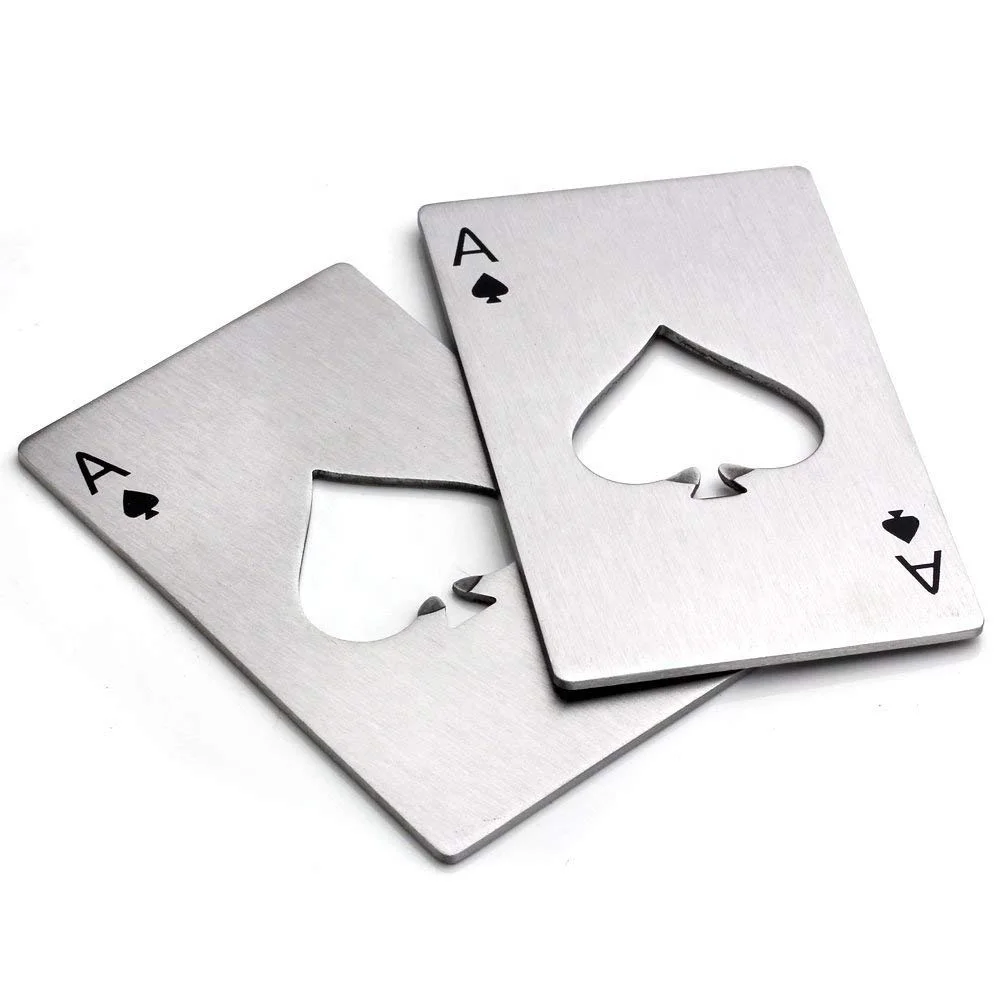 

Wholesale Portable Stainless Steel Metal Credit Card Beer Bottle Opener Poker Bottle Opener